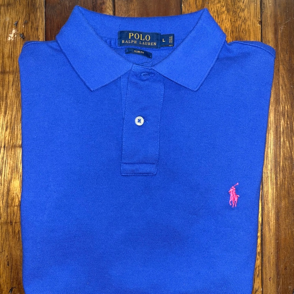 Polo Ralph Lauren. Mens. Blue with Pink Emblem.